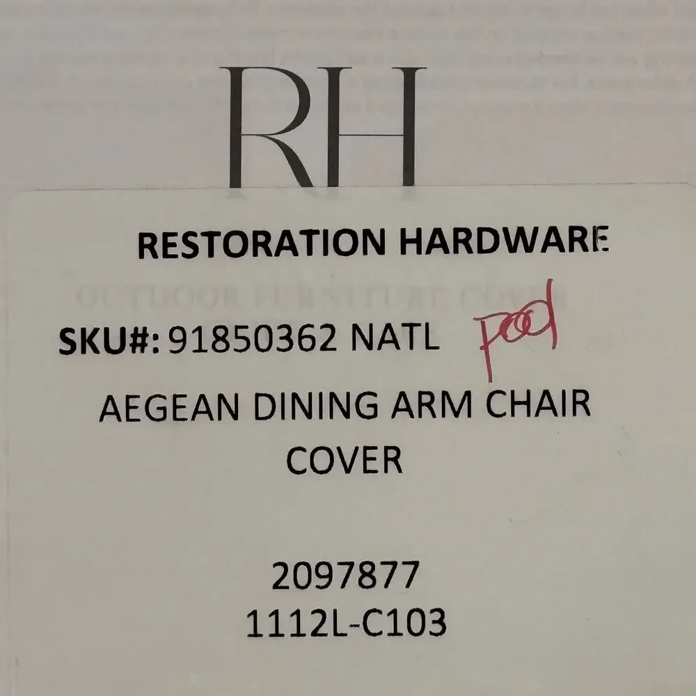 Restoration Hardware Aegean Mesh Dining Arm Chair Cover Natural